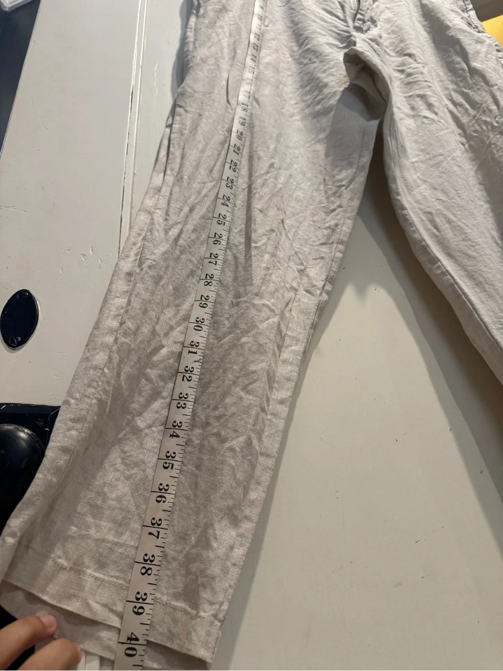 100% Linen Men's Light Beige Linen Trousers